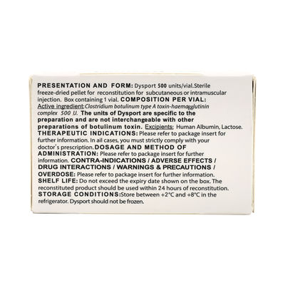 Dysport 500Units Botulinum Toxin Type A Botox for Wrinkles removal
