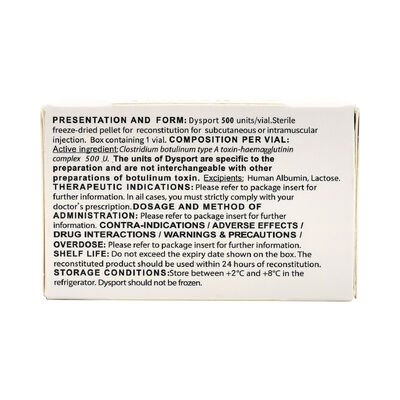 Dysport 500u Botulinum toxin skin care wrinkles removal Botox injection