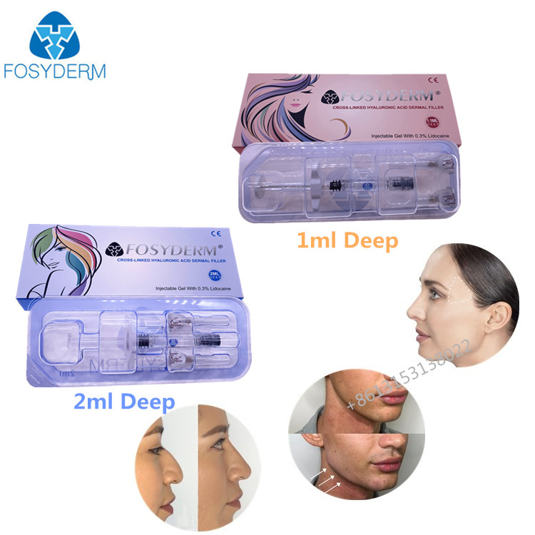 Cross Linked Injectable Hyaluronic Acid Gel Dermal Filler 1ml 2ml For Lips Facial Skin